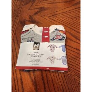 Member's Mark Set Of 4 Long Sleeved Organic Cotton Bodysuits 18 Months
